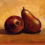 "Two Red Pears"
Oil, 10" x 8"
$100
